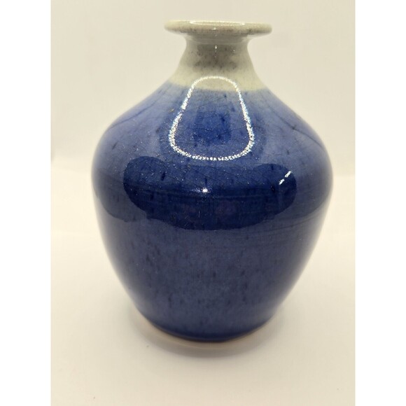 Handmade Other - Pottery Vase Handmade Signed Blue and White